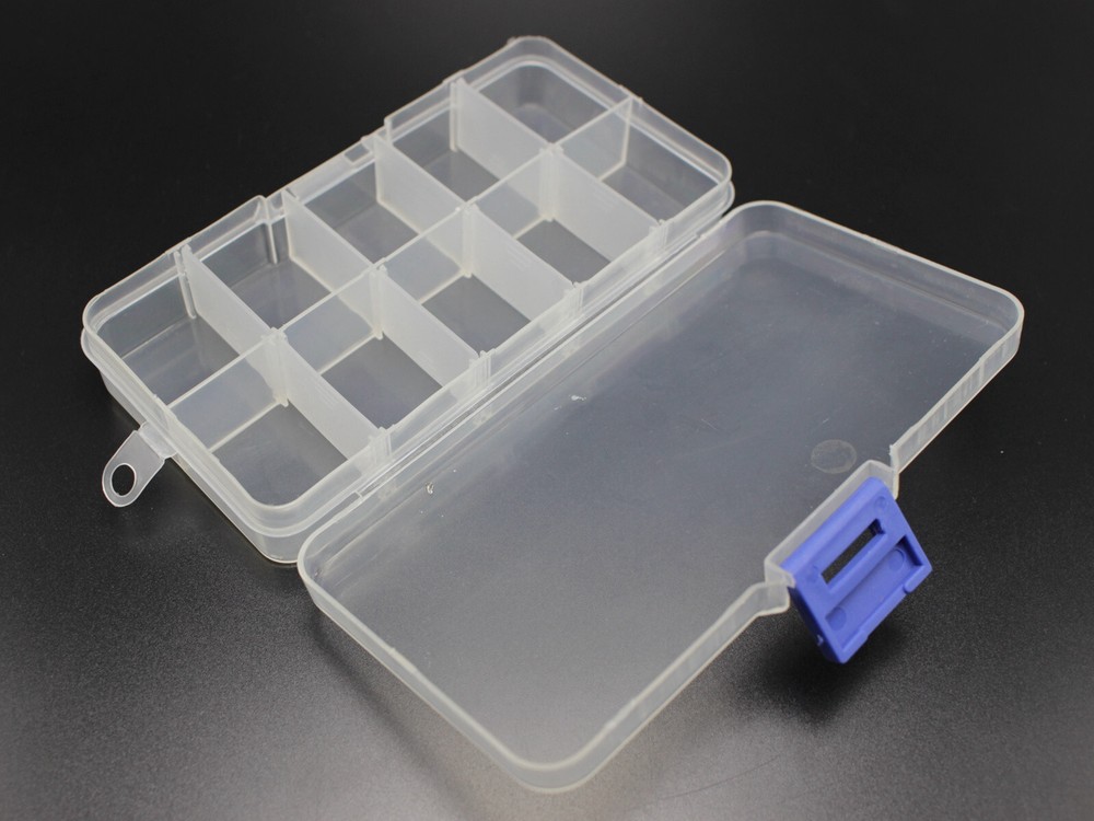 2 Pack 15 Grids Plastic Organizer Box Case Craft Bead Display Storage Container
