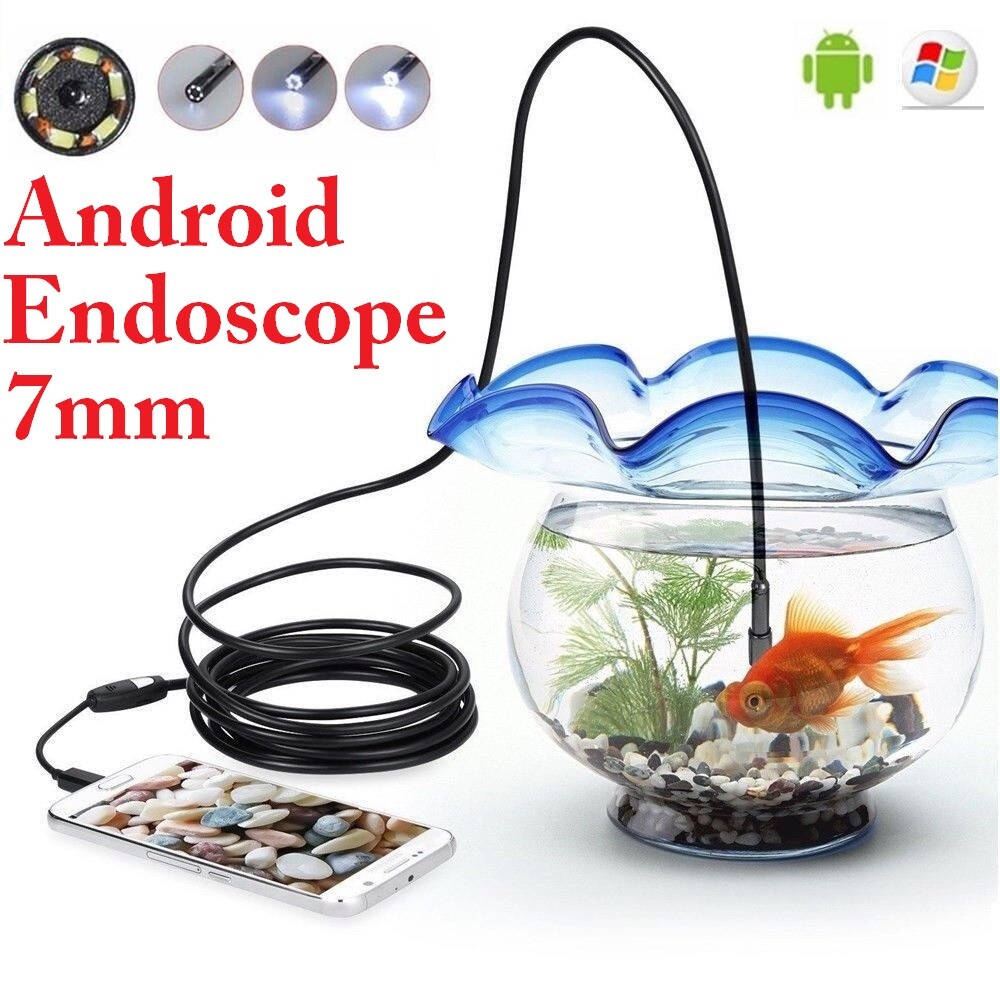 16.4FT Endoscope 7mm Borescope Snake Camera Scope Inspection USB For Android PC