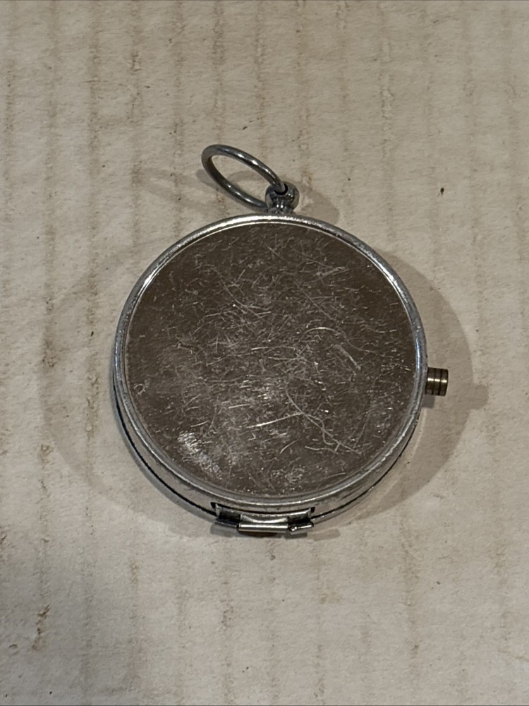 Vintage Pocket Compass Chrome Monogrammed “D”