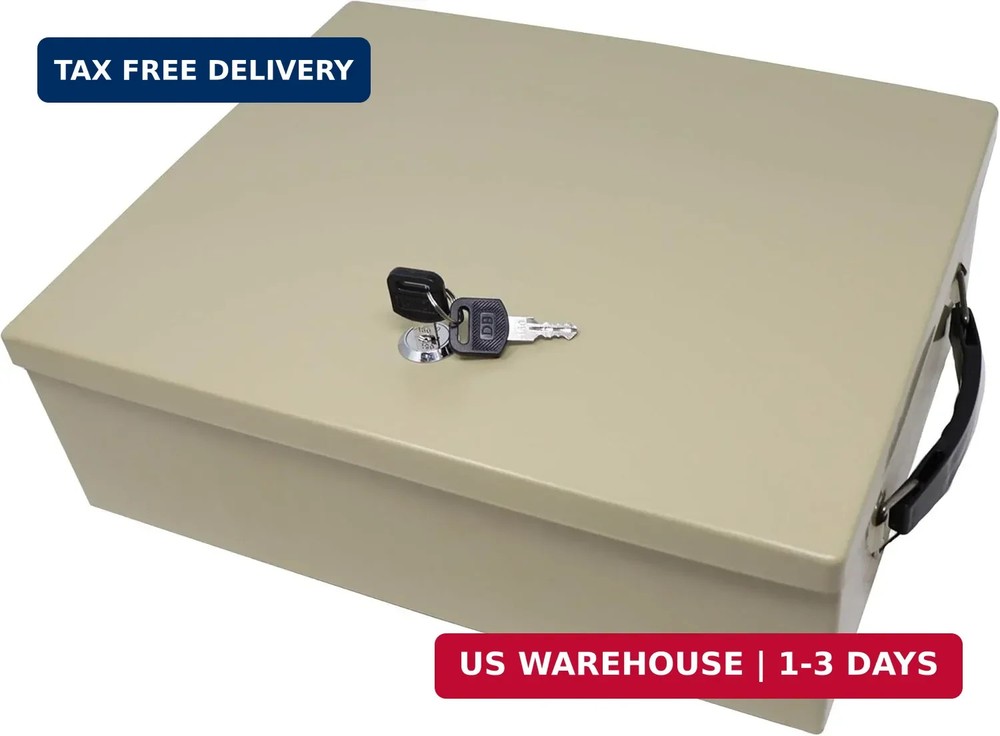 Fire-Retardant Security Box with Keyed Lock
