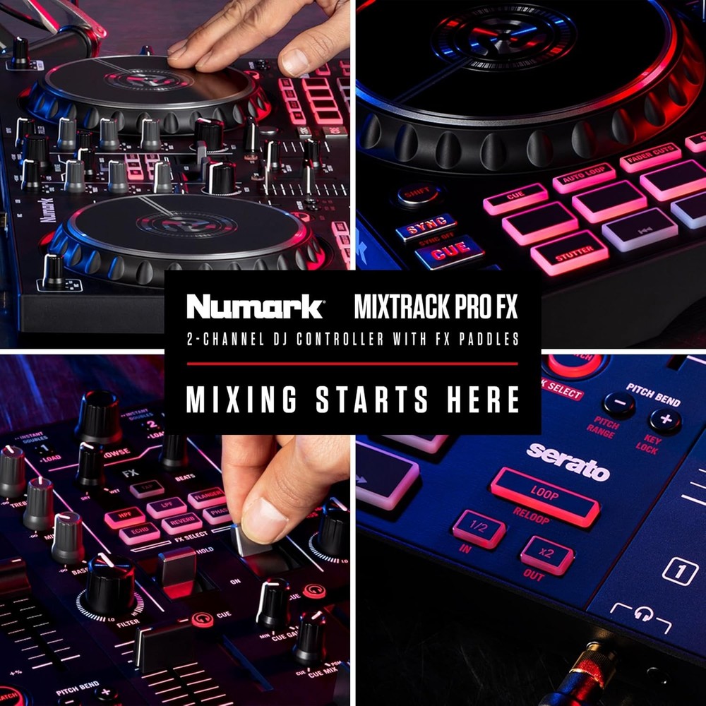 Numark Mixtrack Pro 2 Deck Controller for Serato DJ Mixer, Built-in 2 Decks