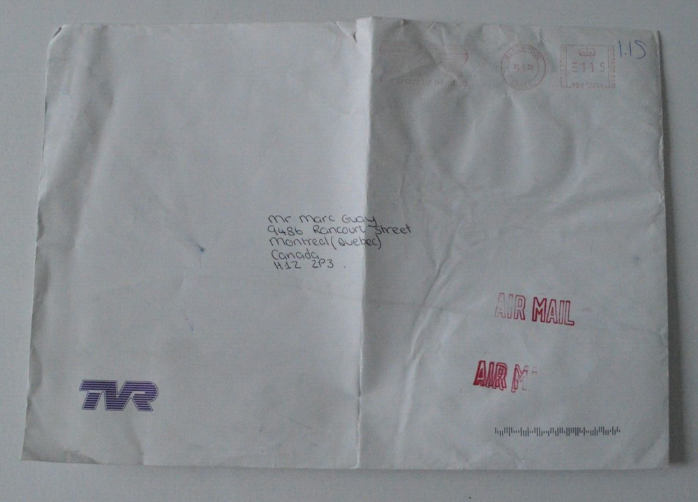 TVR 2002 Envelope