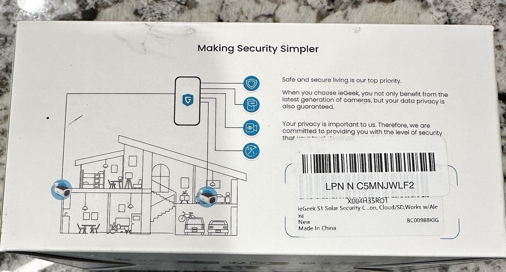 ieGeek Wireless Security Camera with User Manual and USB Cable