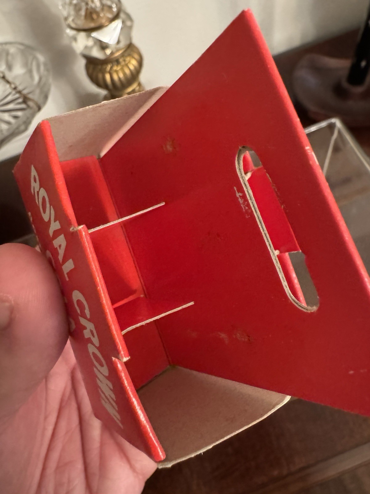 Vintage Royal Crown Cola Miniature Six Pack Case Glass Soda Bottles MCM Decor