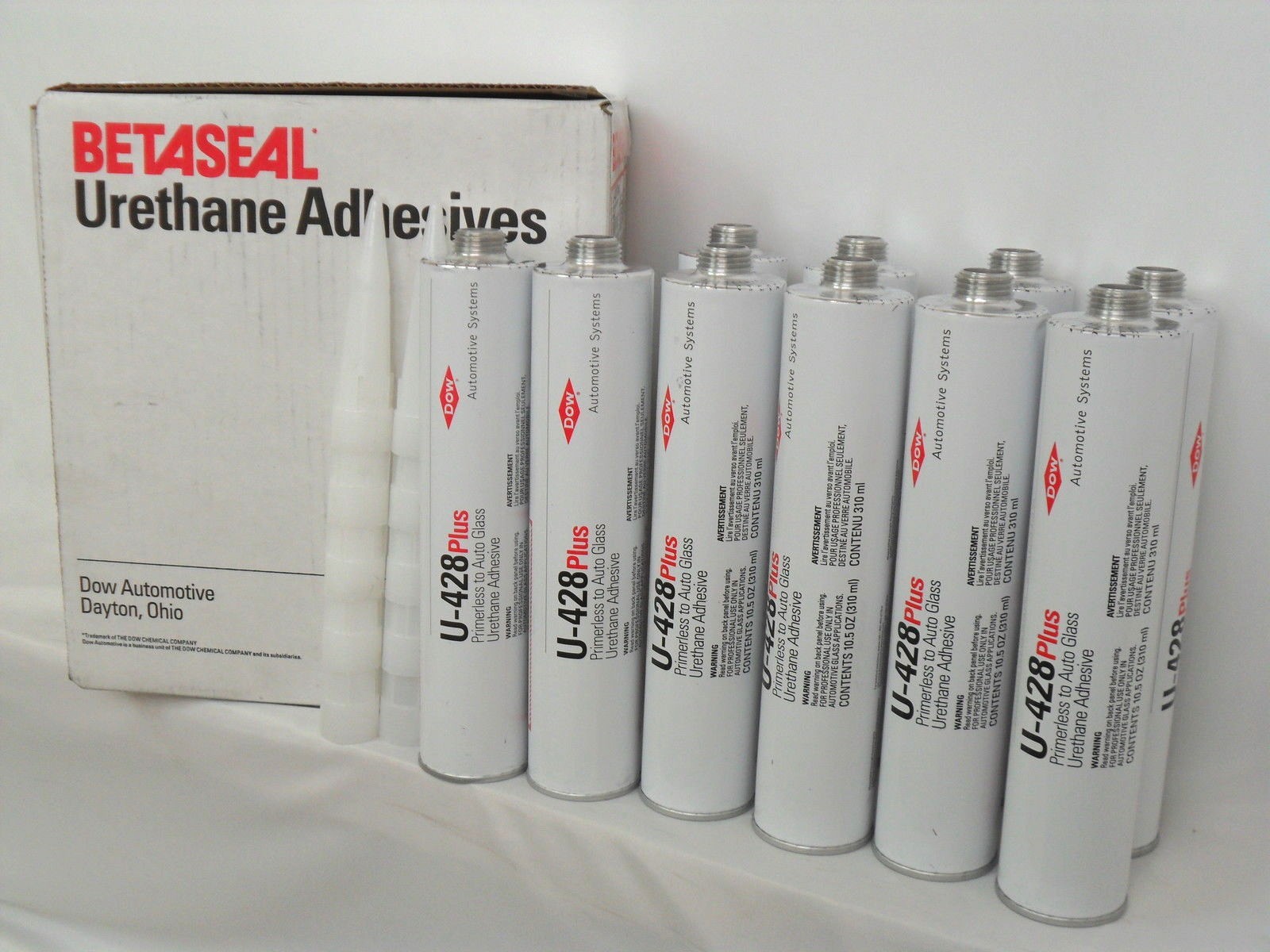 DOW U-428+ Auto Glass Windshield Urethane Primerless Adhesive Glue Sealant X 10