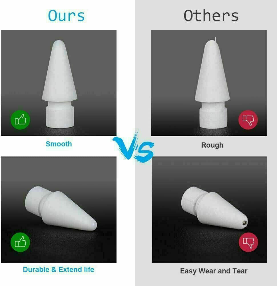 4pk Tips for Apple Pencil Replacement 1st Gen 2nd Gen Pen iPad Pro Nib iPencil