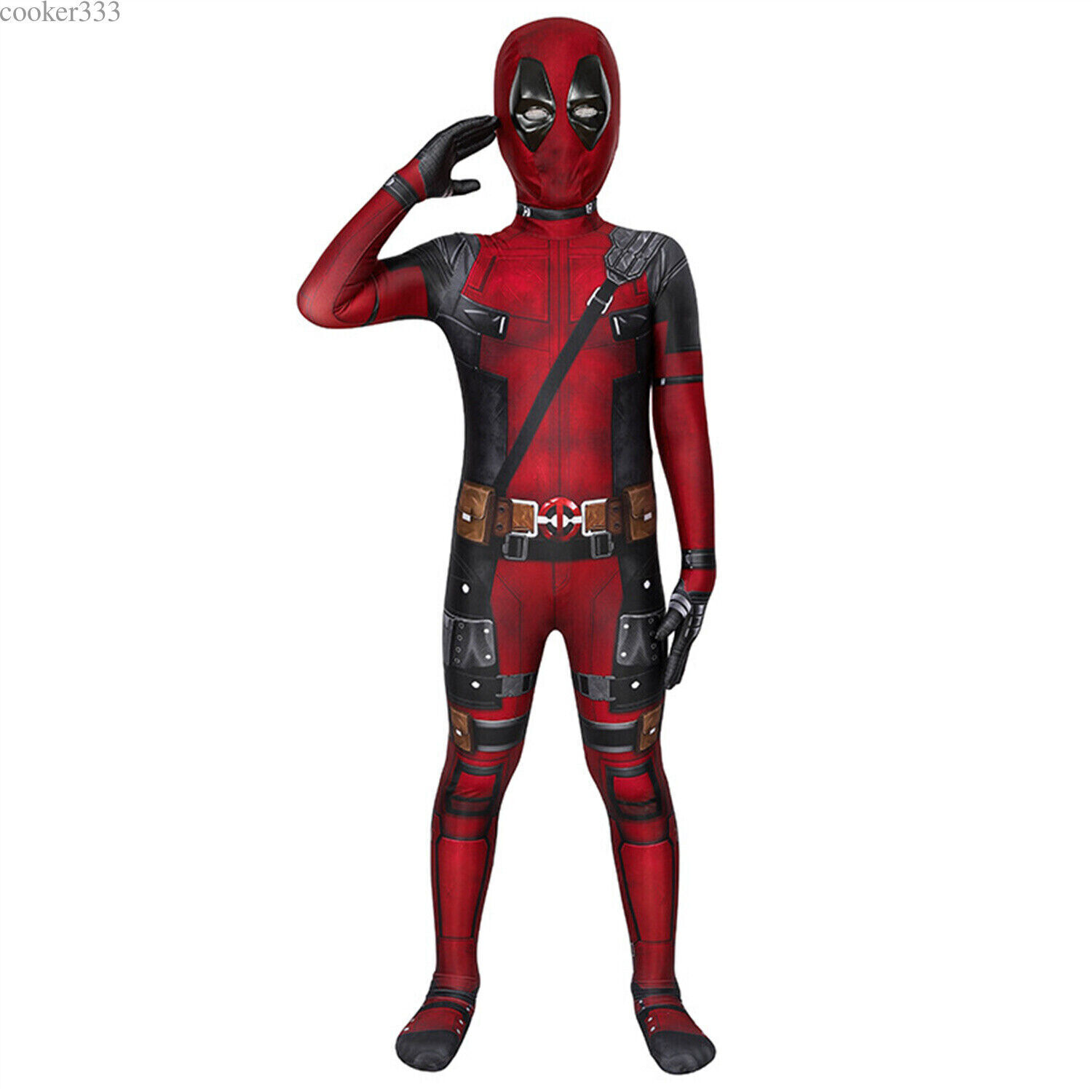 Deadpool Costume Cosplay Halloween Kids Bodysuit Boys Fancy Dress Party Red 2024