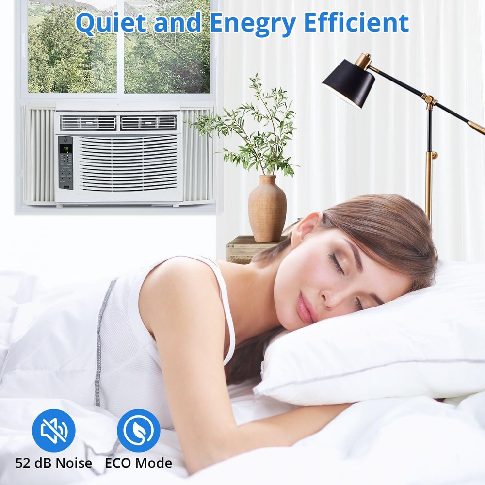 6000 BTU Window Air Conditioner Window AC Unit W/Remote Control Timer Function