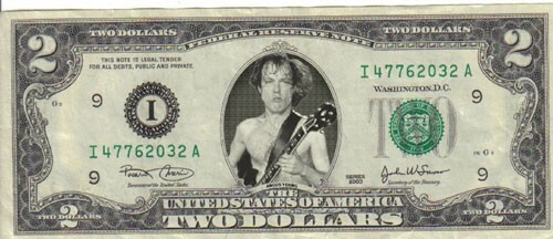 Angus Young $2 Dollar Bill Mint! Rare! $1…
