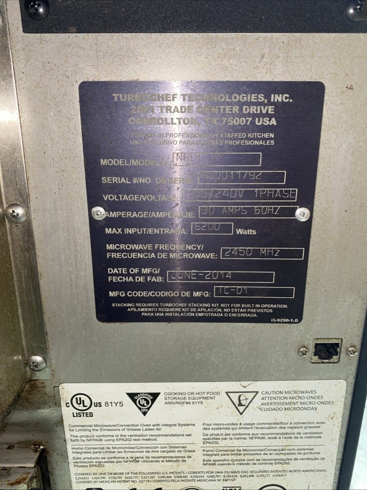Turbo Chef SOTA NGO Oven