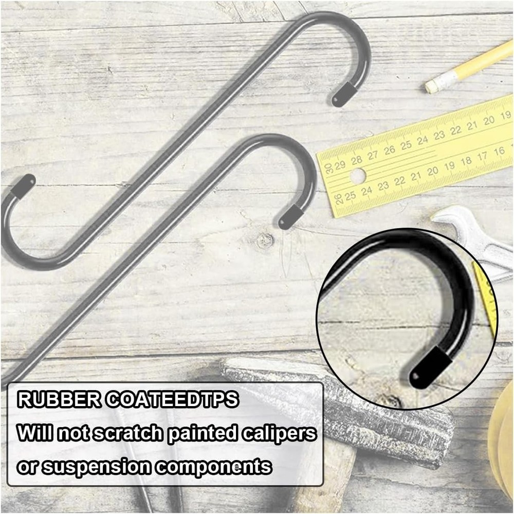 Universal Car Brake Caliper Hooks with Rubber Tips for Safe Suspension Work