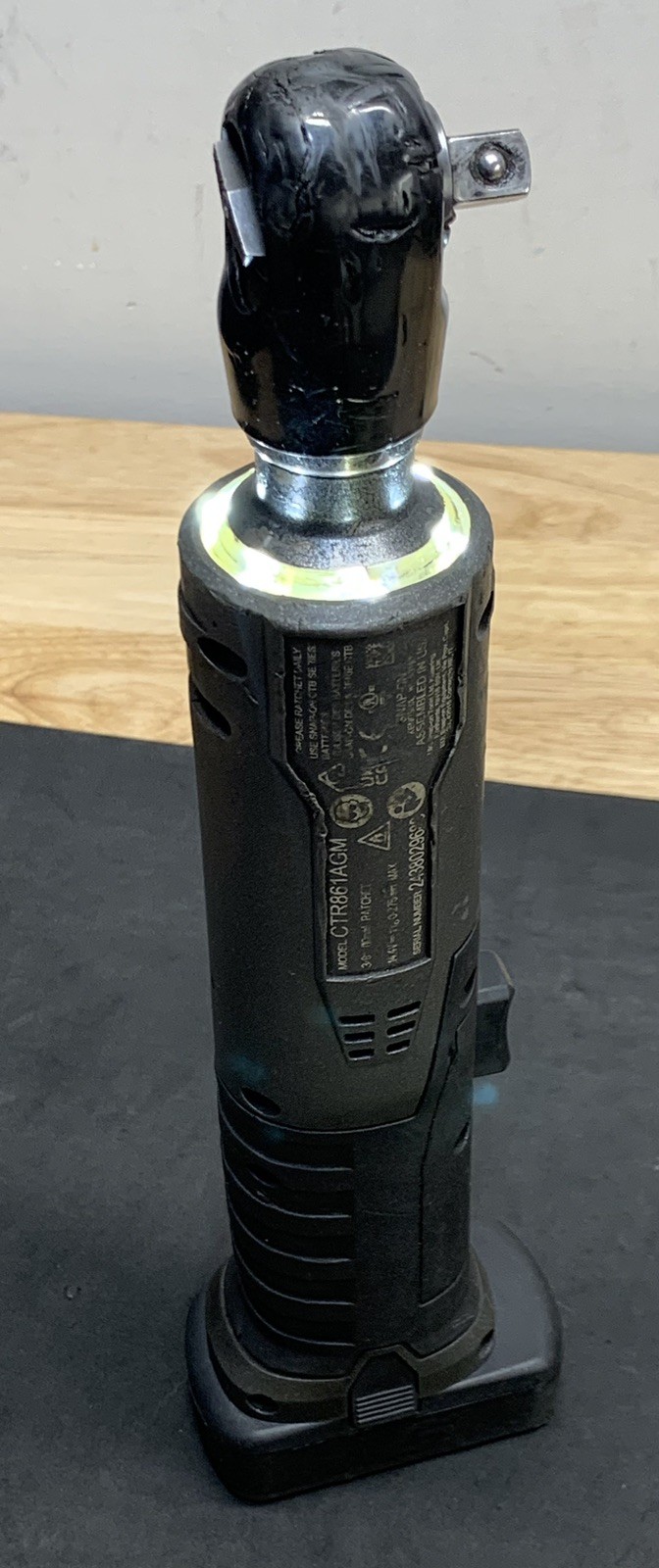 Snap-on CTR861 GUN METAL GREY Brushless 14.4v 3/8" Dr Cordless Ratchet & Battery