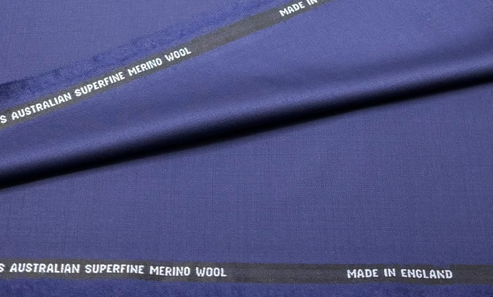 Blue Super 130s Wool Fabric Suiting Thobes Dishdasha Plain Solid 3.50m x 1.50m