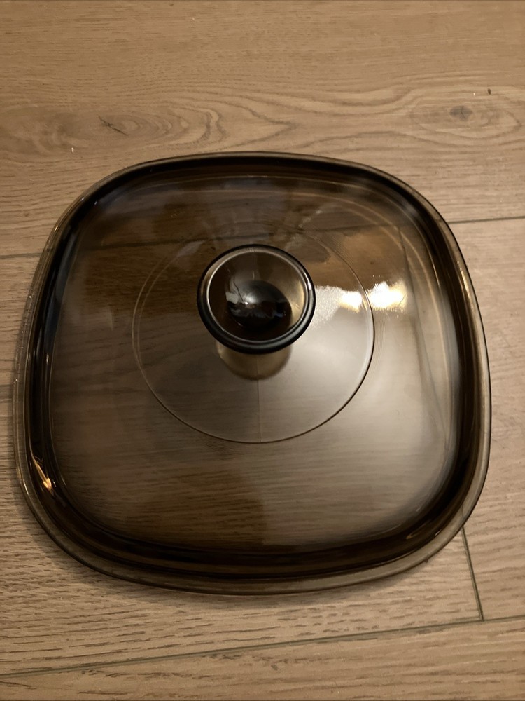 Pyrex A-9-C Amber Smoke Square Replacement Lid for Corning Ware Casserole Dish