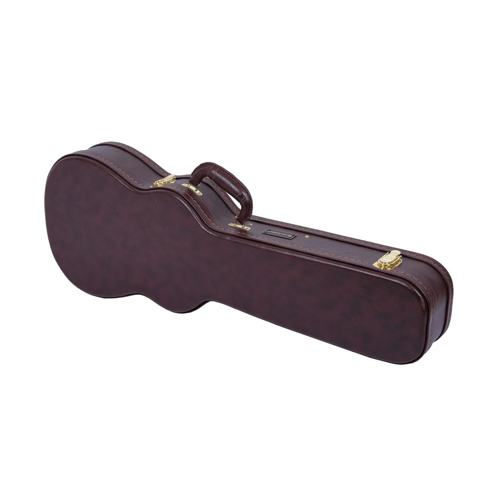 Crossrock Hardshell Wood Case for Baritone Ukulele Case, Brown