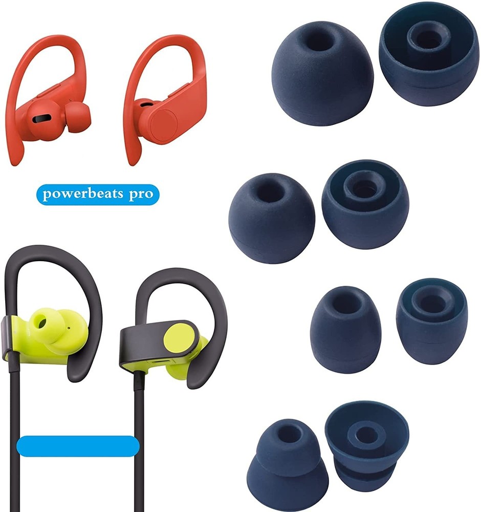 Replacement Eartips Silicone Earbuds Buds Set Earplug large, Navy Blue