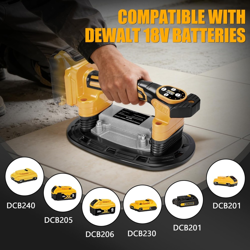 Tile Vibration Tool 250mm Suction Cup Max 551lbs/250kg, Handheld Tile Install...