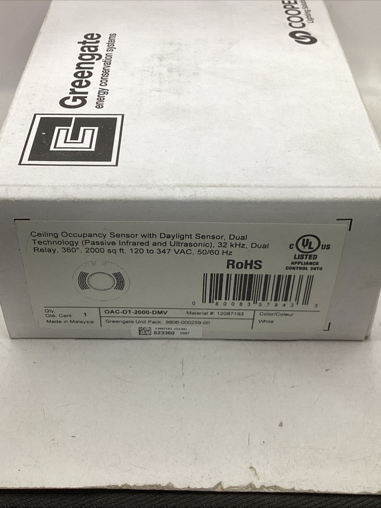 COOPER GREENGATE OAC-DT-2000-DMV Ceiling Occupancy Sensor NEW
