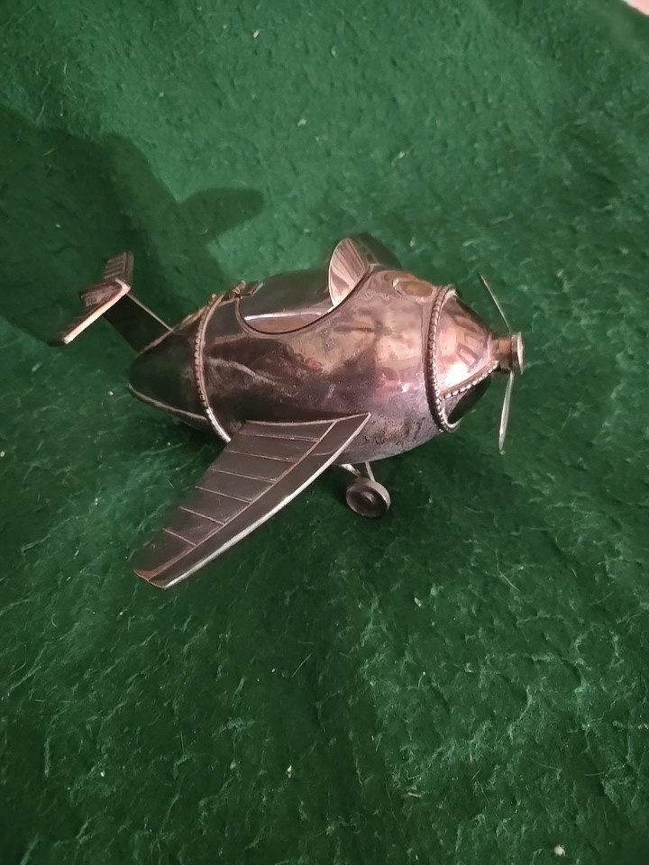 Rare Vintage Silverplate Airplane Teapot