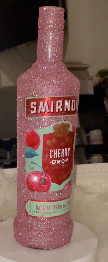 glitter vodka bottle (empty)