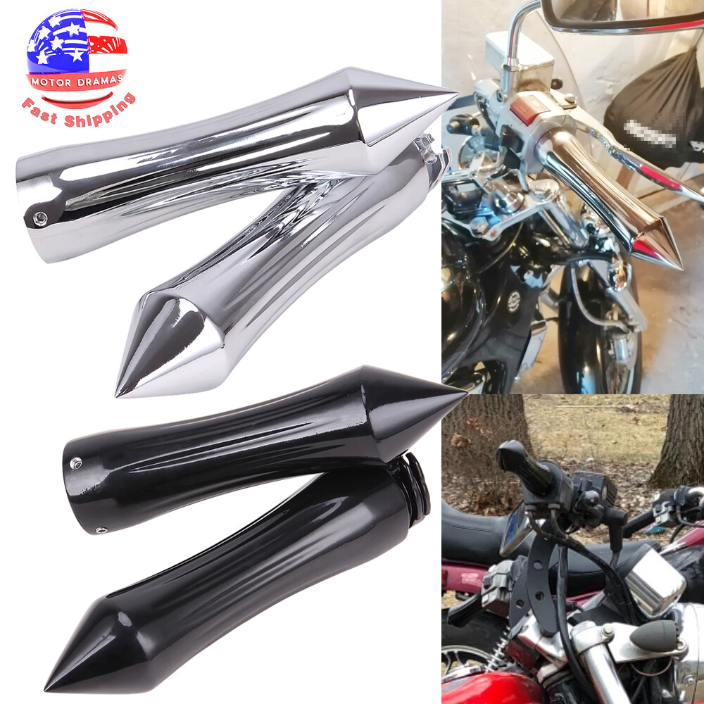 1" Motorcycle Chrome Black Hand Grips Handlebar for Harley Yamaha Honda Kawasaki