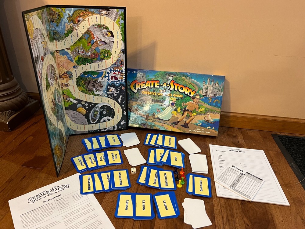 COMPLETE Create A Story Creative Writing Board Game Homeschool 1999 Create Press