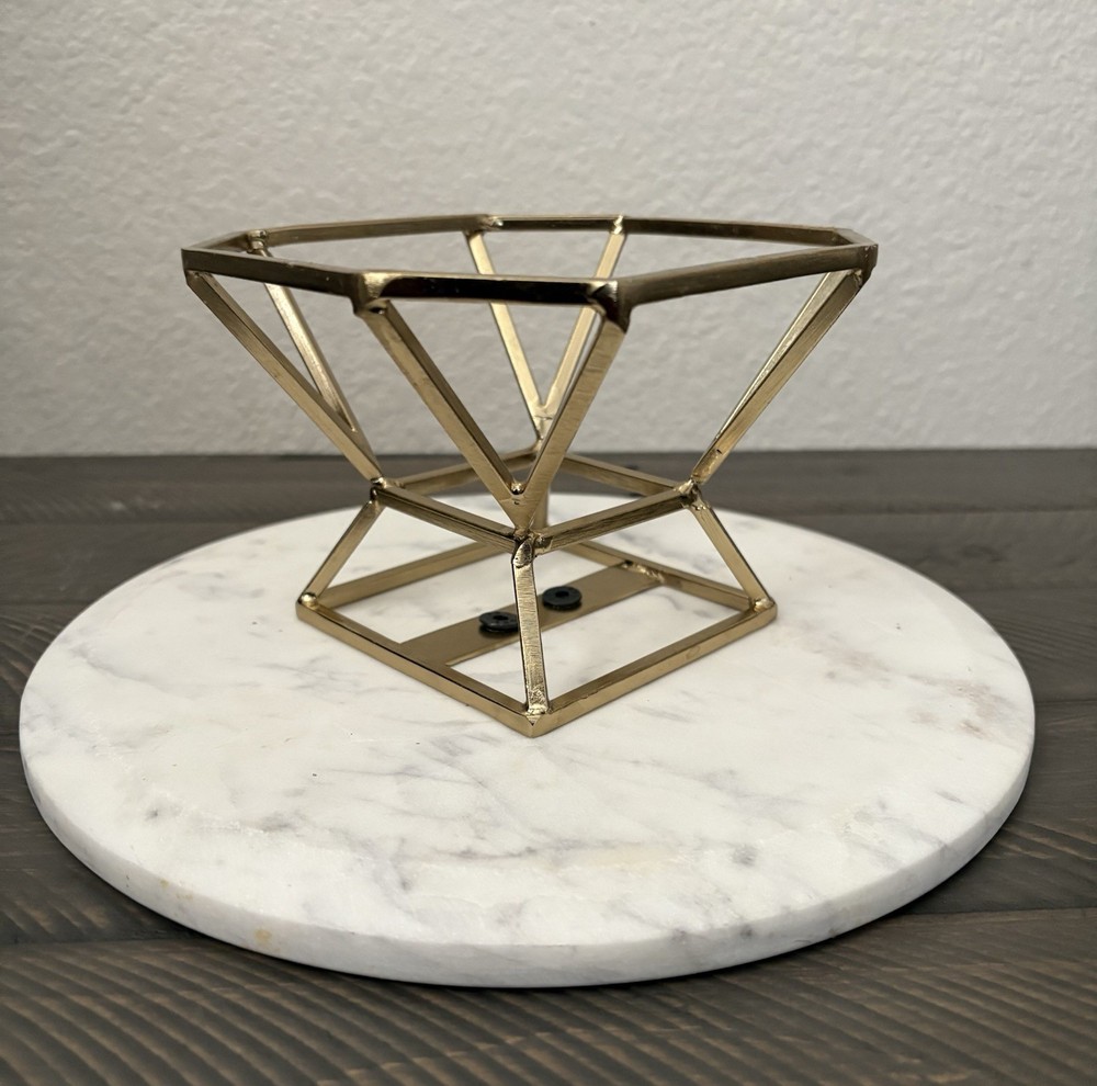 Hotel Collection Round Marble Elevated Server 10”