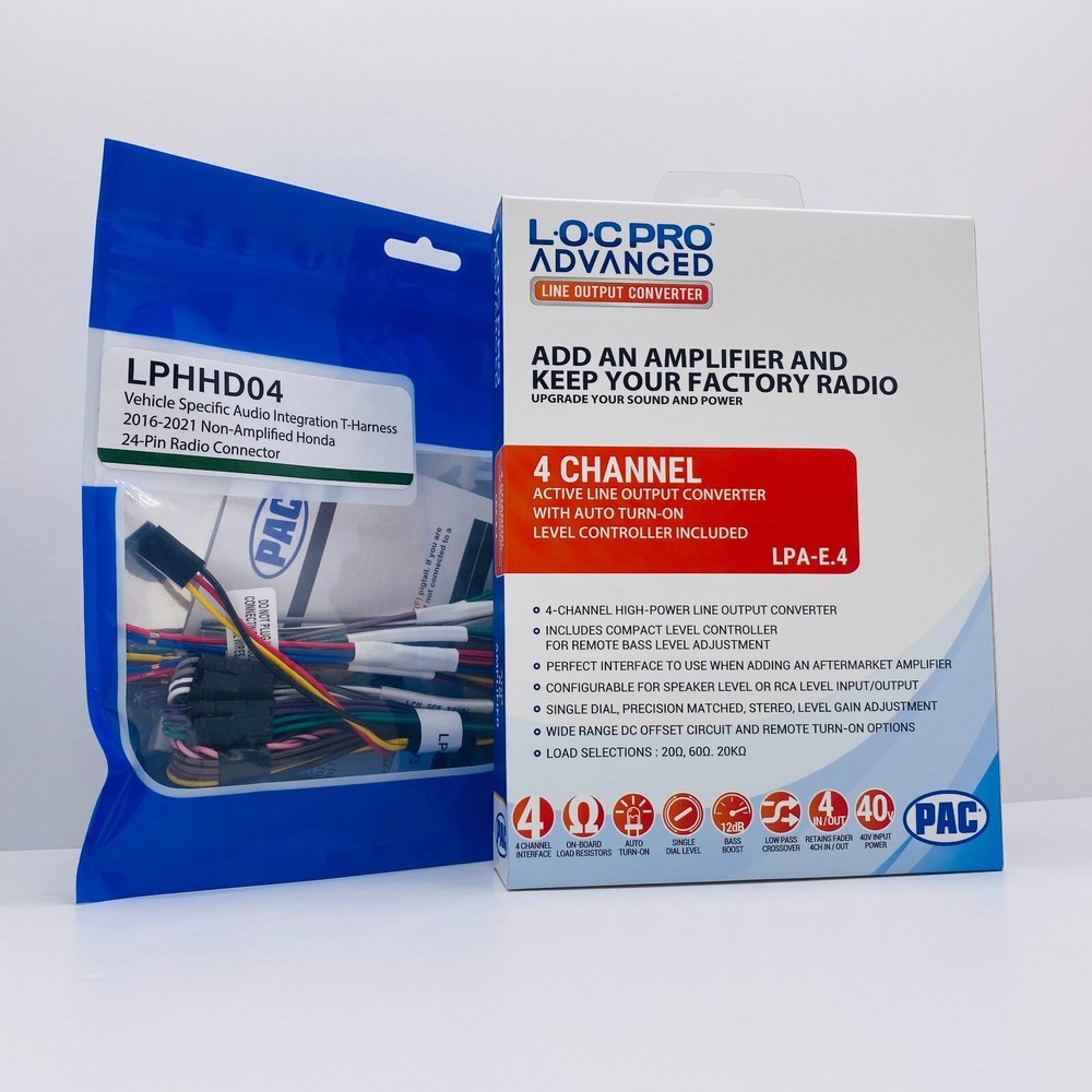 PAC Amplifier Integration Solution for Select 2016-2023 Honda LPHHD04+LPA-E.4