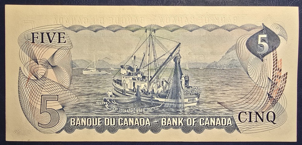 1972 Canada $5 Dollar - Bouey Rasminsky - CA Prefix - Uncirculated or better