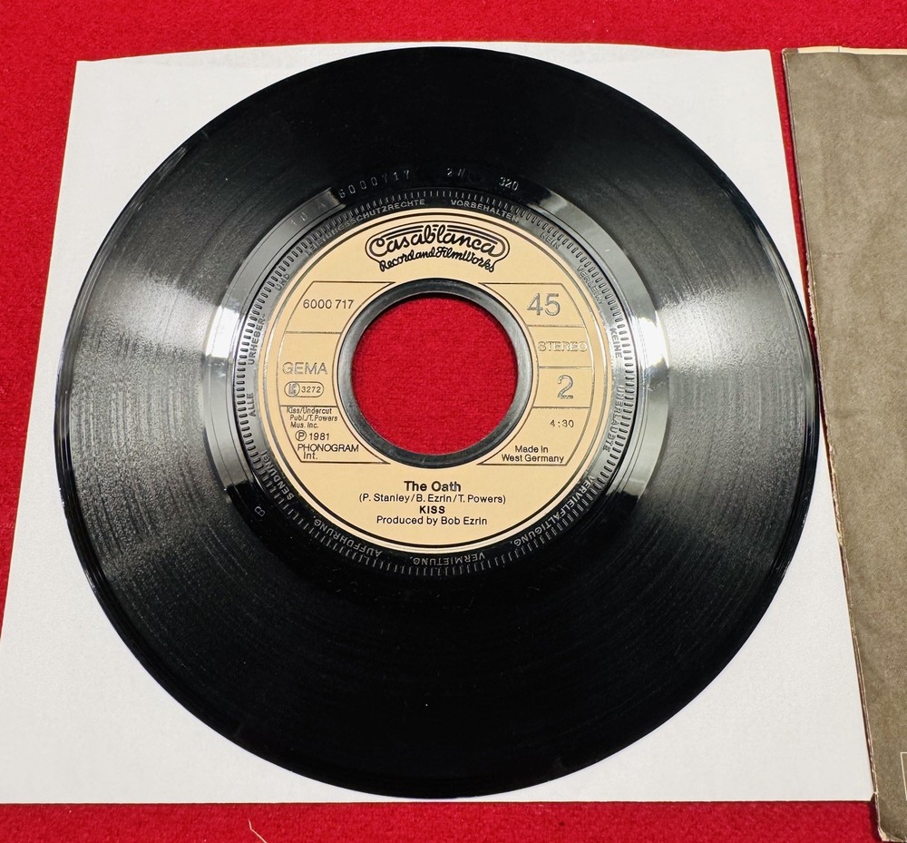KISS German 1981 "I" / The Oath Picture Sleeve 45 Vinyl 6000 717