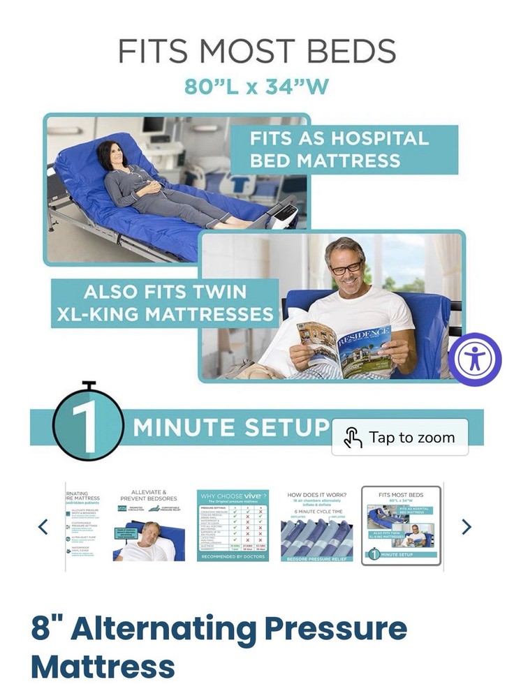 Vive 8” Alternating Pressure Mattress With Pump