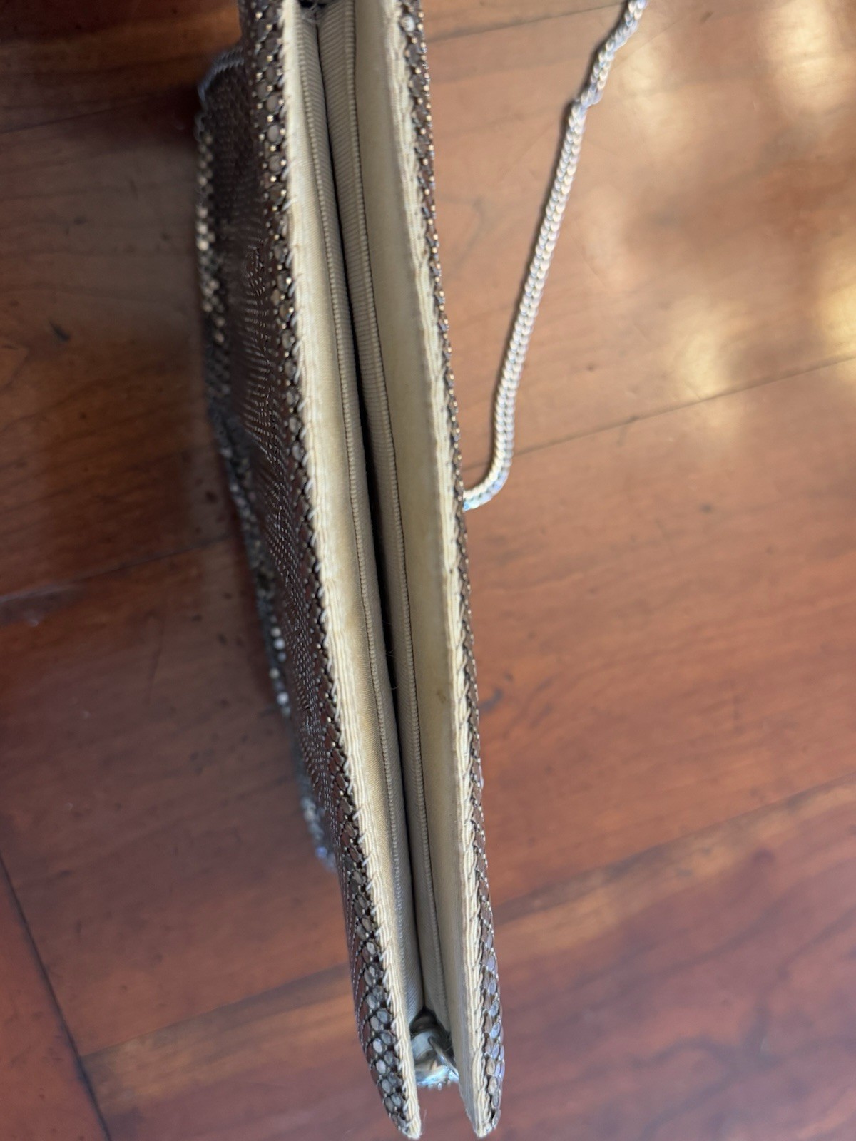 Vintage Whiting & Davis Silver Tone Mesh Evening Purse Rhinestone