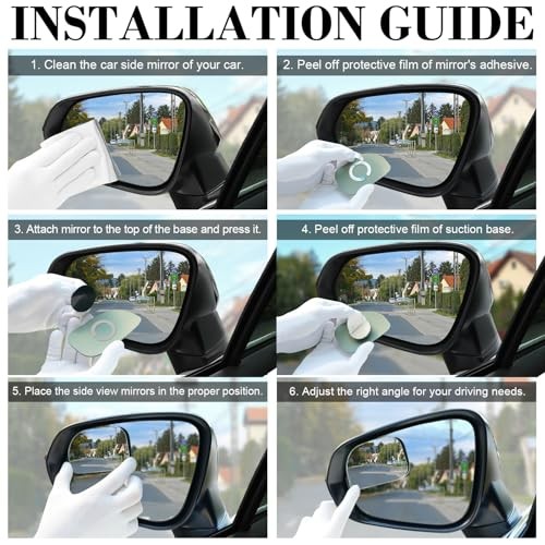 XLarge Blind Spot Mirror, Rounded XLarge Rounded Rectangle with Stick Mount