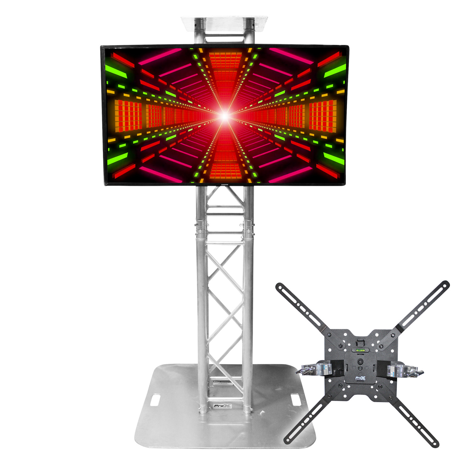 ProX XT-MEDIAMOUNT 32-80" TV Bracket Clamp w/Vesa Mount 4 F34 F32 12" Bolt Truss