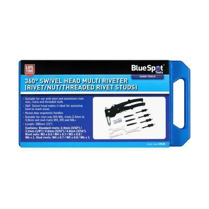 BlueSpot 360° Swivel Head Multi Riveter (Rivet/Nut/Threaded Rivet Studs)