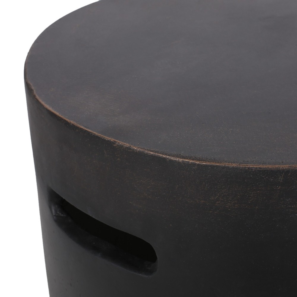Outdoor Lightweight Concrete Side Table, Antique Copper