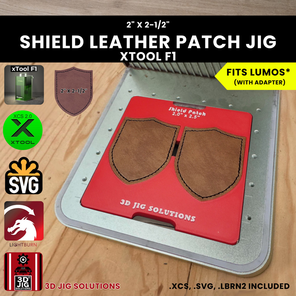 xTool F1 Leather Hat Patch Jig | Shield Shape Laser Engraving Template