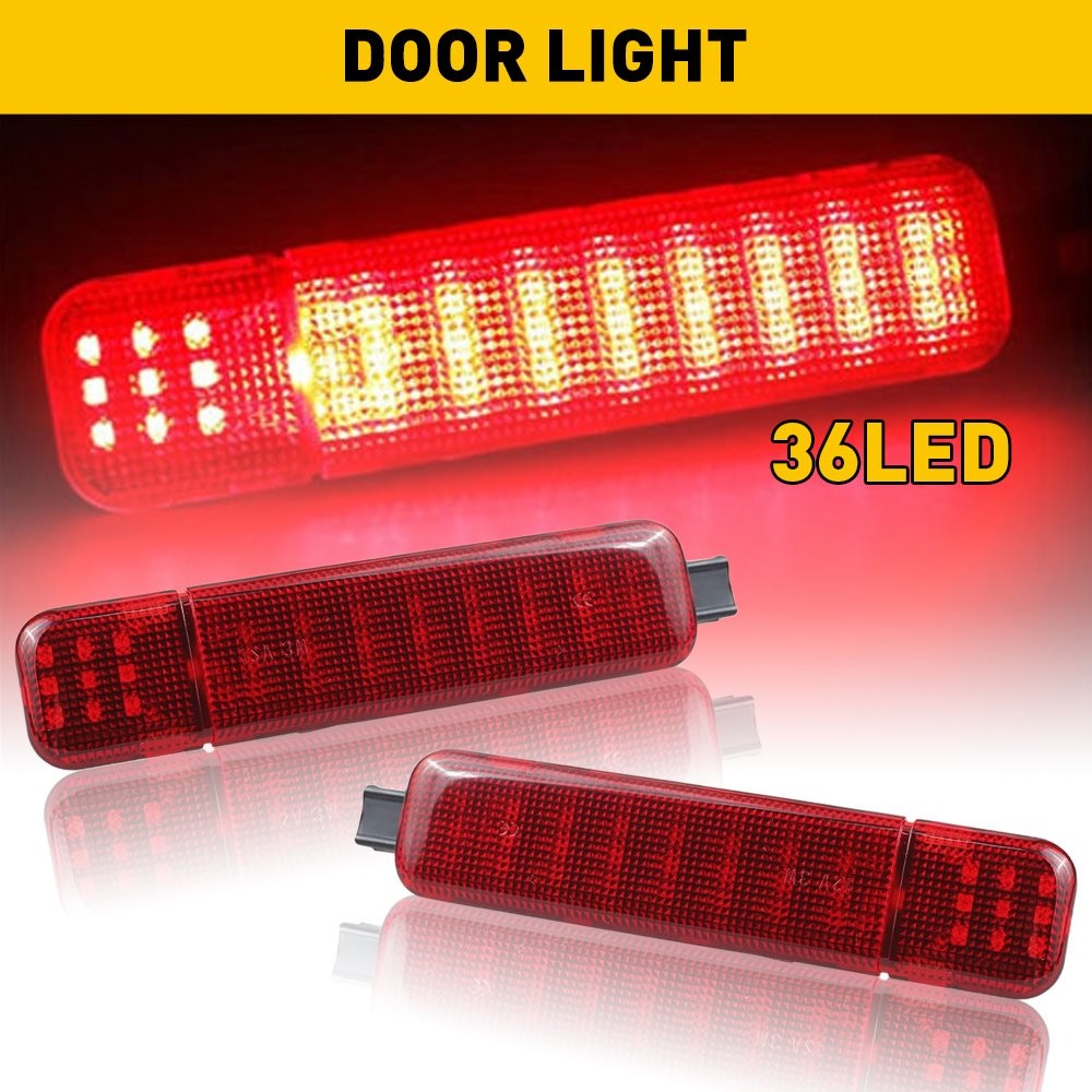2pc For Chevy GMC Silverado Red LED Interior Door Panel Light Courtesy Reflector