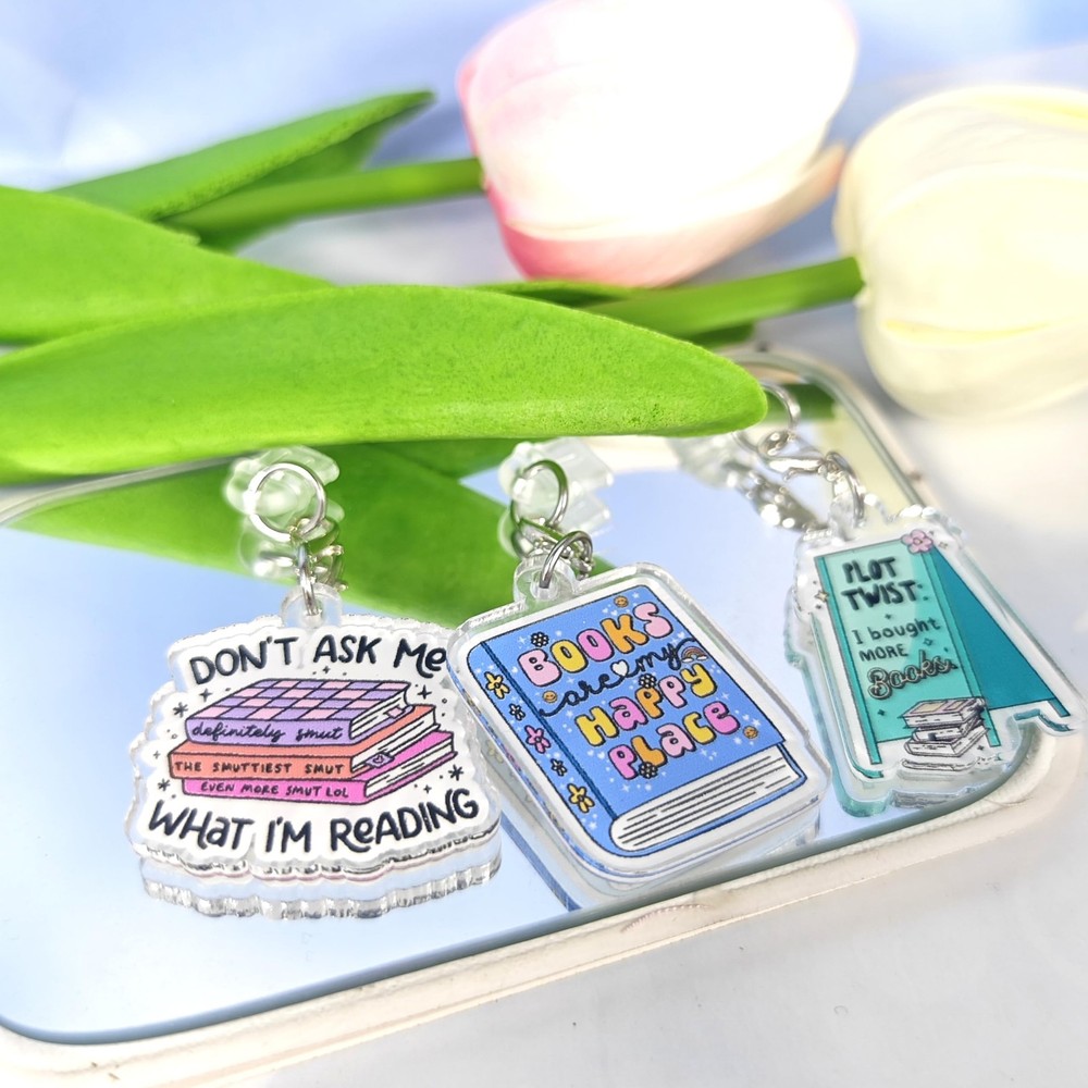 ANKUAITIAN 6PCS Charms for E-Reader, About Reading Theme Dust Type C, Style-B