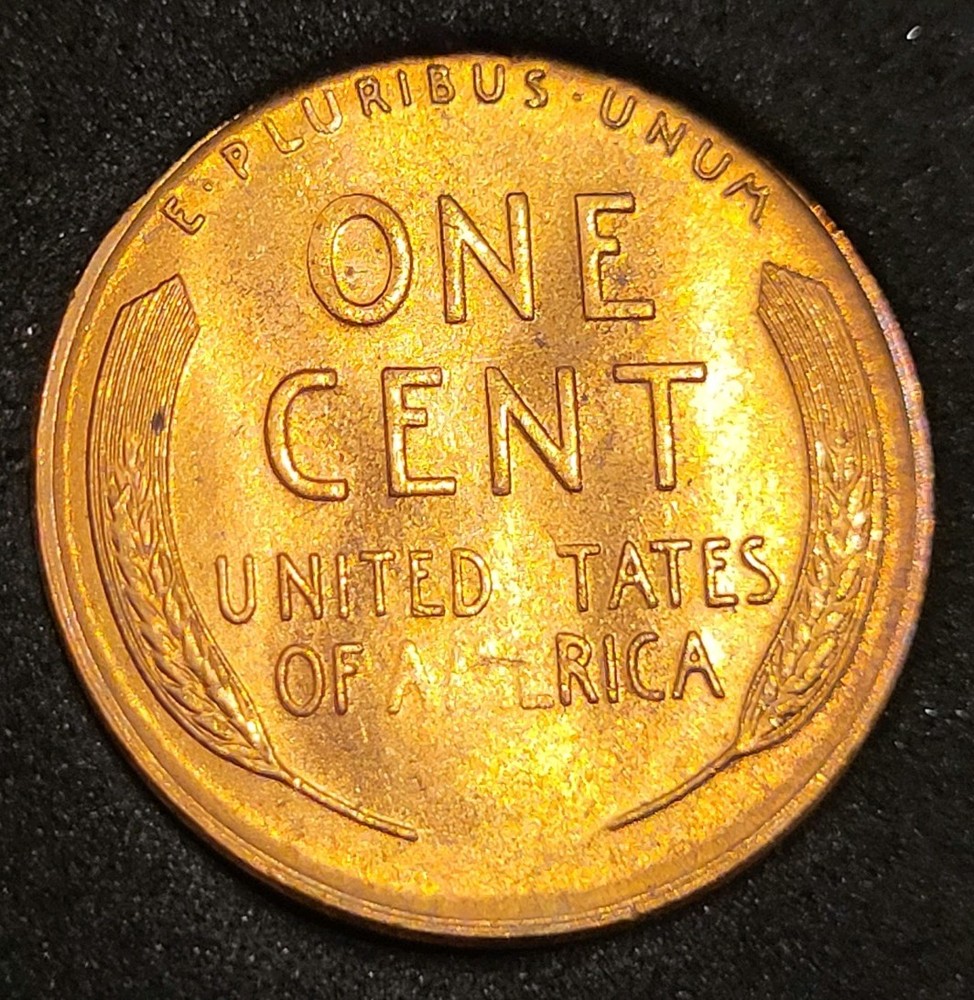 STRUCK THROUGH COPPER LINCOLN WHEAT MEMORIAL CENT ERROR