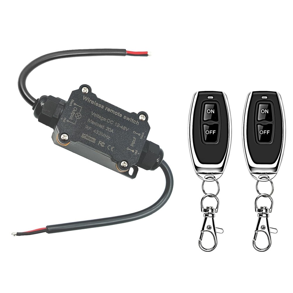 DC12V Waterproof Remote Switch 12V-48V 20A RF Remote Water Pump 328FT