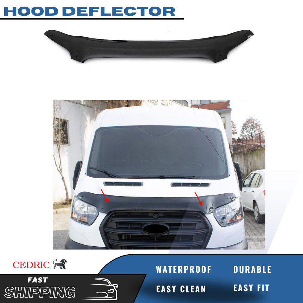 Hood Deflector Guard | Front Bug Shield Compatible for Ford Transit 2019-2026