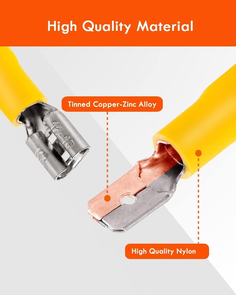 Versatile Electrical Connector Kit: 17 Types Spade, Ring & Fork Connectors