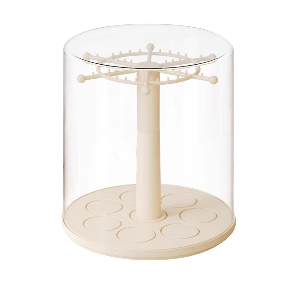 Figure Clear Display Case Storage Organizer Rotating Dustproof Desktop Necklace