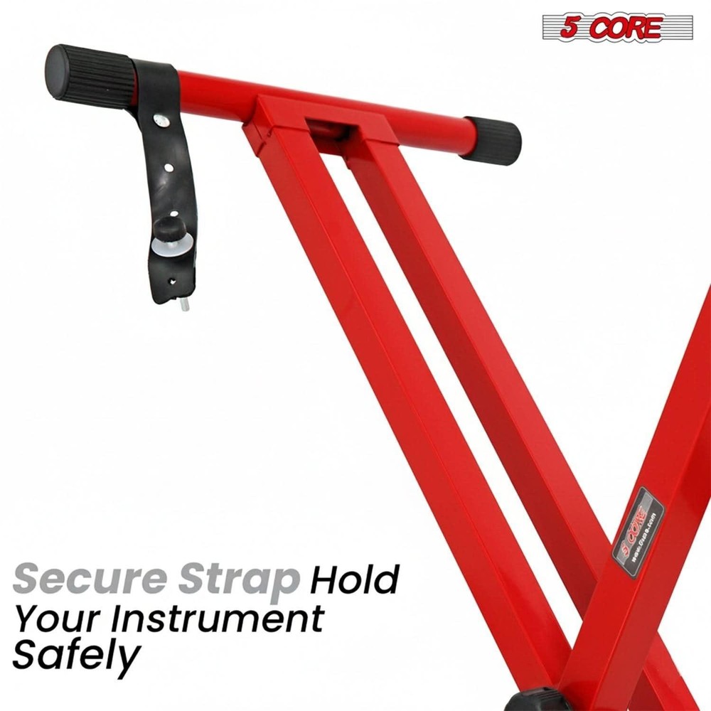 5 Core Keyboard Stand Dual X Shape Adjustable Foldable Portable Key Board Stands