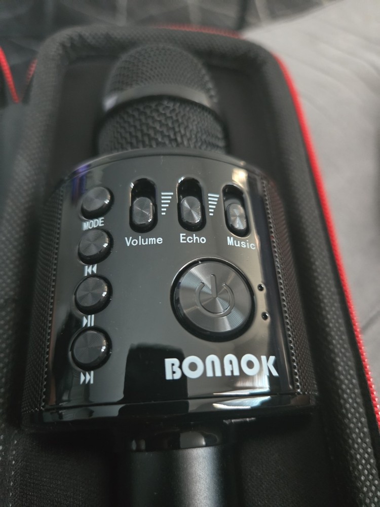 BONAOK Portable Bluetooth Karaoke Microphone /Wireless Speaker..Black