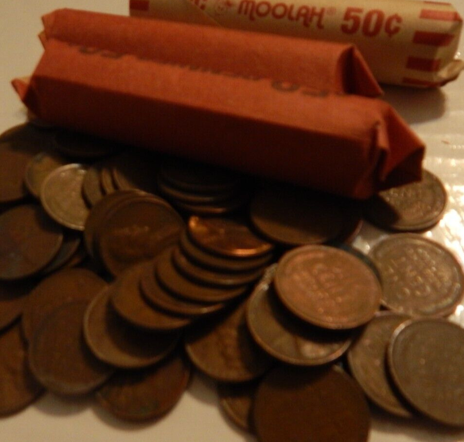 ONE WHEAT PENNY ROLL - 50 PENNIES PER ROLL