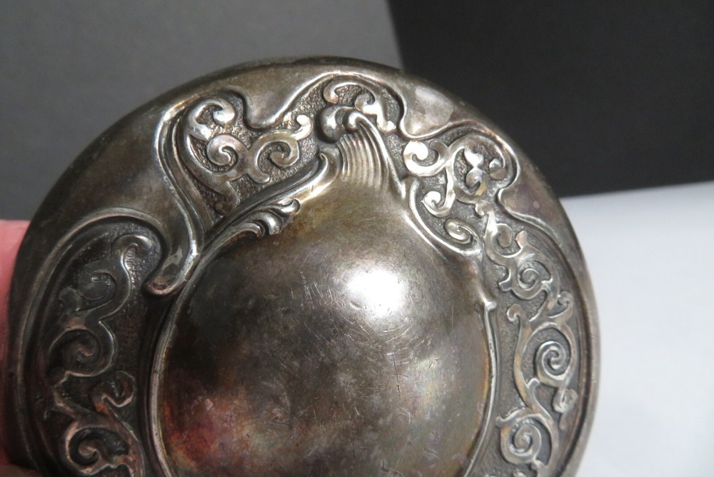 VINTAGE 3" Sterling OR Silver Plate *VIDEO* Candy/Sugar Jar Lid W/Ornate Pattern