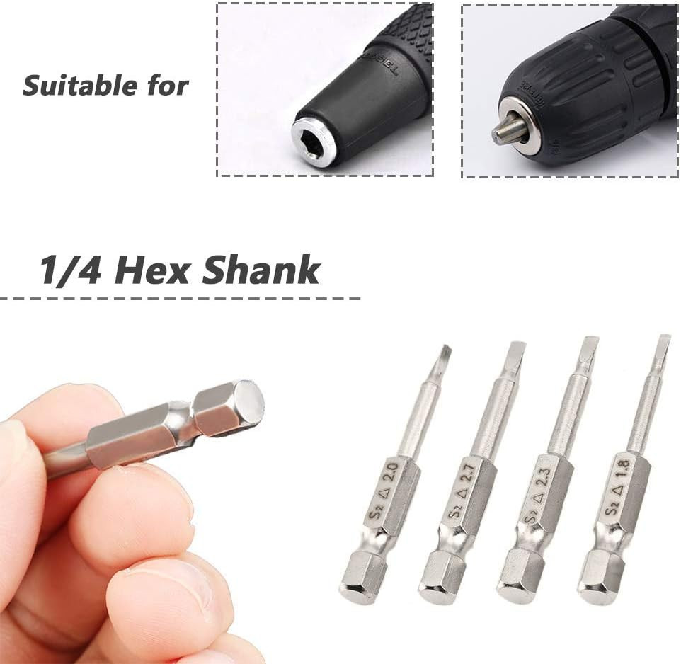 5Pcs Triangle Head Screwdriver Bit Set 1.8/2/ 2.3/2.7/ 3Mm Magnetic Triangular S