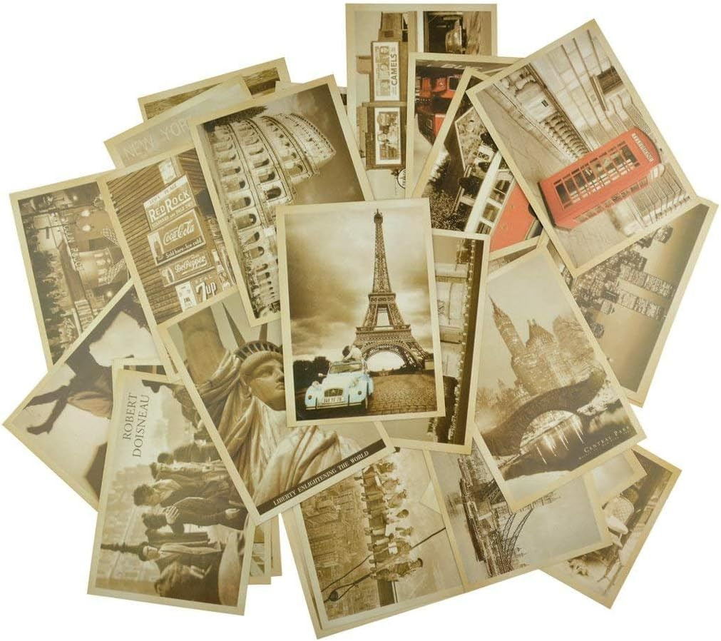 32 PCS 1 Set Vintage Retro Old Travel Postcards for Worth Collecting